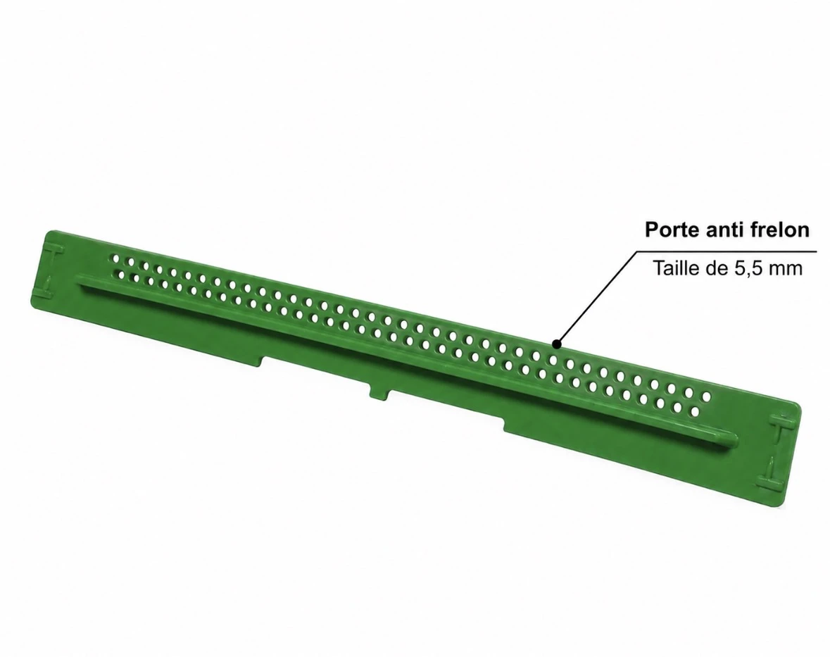 Entrée de ruche réversible anti-frelon NICOT Verte passage 5,5 mm